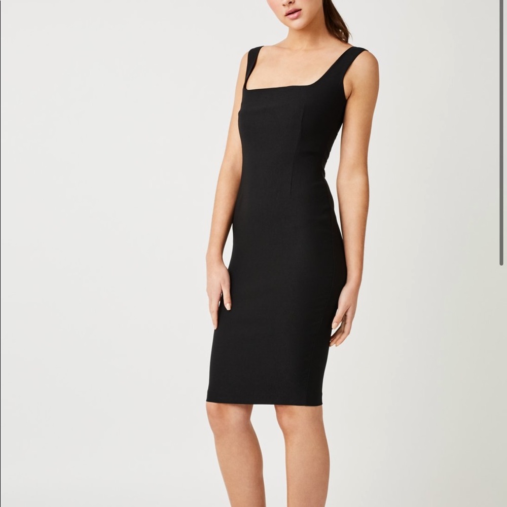 NWOT Vesper black square neck dress